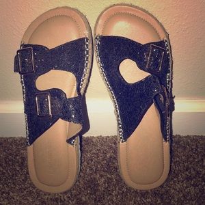 Black sparkle sandal